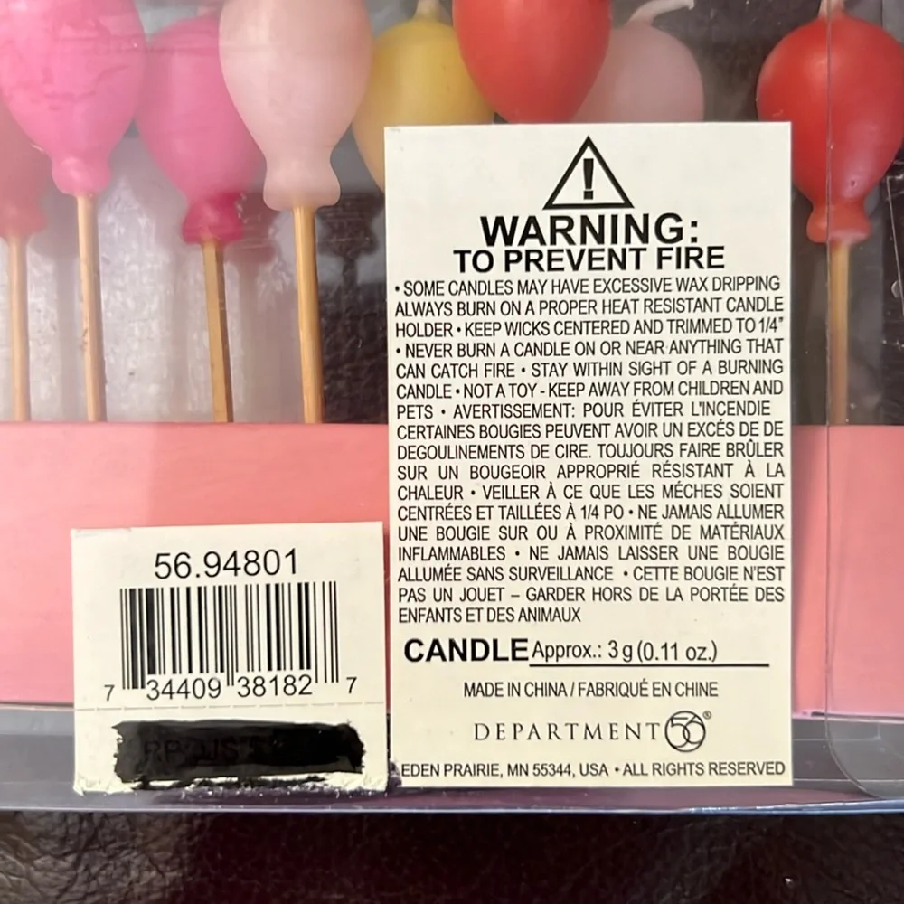 Happy Birthday Balloon Candles - Multi-Color Set of 13 by Department 56